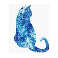 樂兒學 獨一無二DIY藝術壓克力流動畫-貓背影(顏料x4+畫布x2) 星辰藍