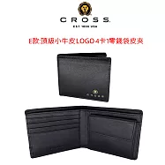 【CROSS】台灣總經銷 限量2折 頂級小牛皮短夾送CROSS名牌鋼珠筆 全新專櫃展示品 (贈禮盒提袋) LOGO4卡
