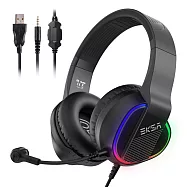 EKSA E400 跨平台RGB電競耳麥 黑