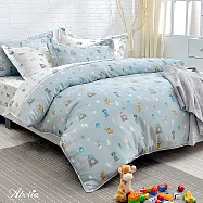 英國Abelia《森林寶貝》加大天絲木漿兩用被床包組-藍色