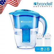 【Brondell】美國邦特爾極淨藍濾水壺+2芯