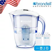 【Brondell】美國邦特爾極淨白濾水壺+2芯