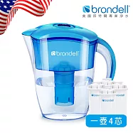 【Brondell】美國邦特爾極淨藍濾水壺+4芯