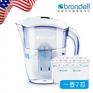 【Brondell】美國邦特爾極淨白濾水壺+7芯