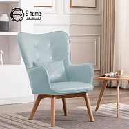 E-home Austin奧斯丁輕奢拉扣單人休閒椅-兩色可選 藍色