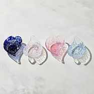 日本富硝子 - 手作浮世花舞小缽 - 任選兩件組 -(緋紅+冰霧 )