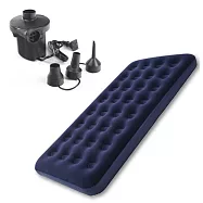 TreeWalker 露遊眠單人加大充氣床(舒適藍)+電動打氣筒