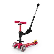 【Micro 滑板車】Mini 3in1 Deluxe Plus (附家長後推桿) - 寶石紅