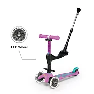 【Micro 滑板車】Mini 3in1 Deluxe Plus (附家長後推桿Xled發光輪) - 薰衣草紫