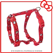 HELLO KITTY 寵物H型胸背 M 點點款 紅