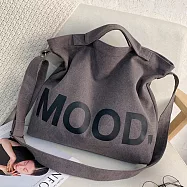 IG風格文青帥氣帆布大學斜背包 灰色(無掛件)