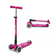 【Micro 滑板車】Maxi Deluxe 快速折疊 x LED輪 - 金屬粉