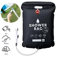 日本COGIT可掛手提戶外日曬太陽能熱水袋儲水袋901720(20公升;附蓮蓬頭)游泳露營洗澡袋防災沐浴袋