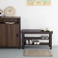 IDEA-MIT製造典雅實木加厚款穿鞋椅 胡桃色