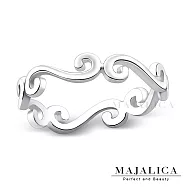 MAJALICA女戒S925純銀戒指尾戒 晴天雲朵戒子 PR9028 美國圍6號|內直徑約1.65CM