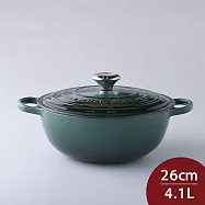 Le Creuset 典藏媽咪鑄鐵鍋 26cm 4.1L 法國製 媽咪鍋 (電磁爐 IH爐可用) 綠光森林