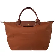 LONGCHAMP LE PLIAGE系列短把再生尼龍摺疊水餃包(中) 白蘭地酒