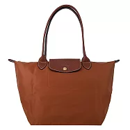 LONGCHAMP LE PLIAGE系列長把再生尼龍摺疊水餃包(中) 白蘭地酒