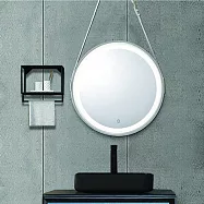 H&R安室家 里昂皮帶 智能LED發光觸控燈鏡 ZA0200(掛鏡/浴鏡/化妝鏡/鏡子) 白色