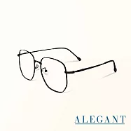 【ALEGANT】松露黑幾何多邊文青金屬光學鏡框UV400濾藍光眼鏡