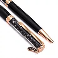 SWAROVSKI施華洛世奇 黑色羽毛晶鑽圓珠筆