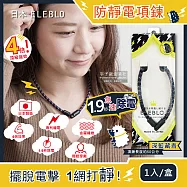 日本ELEBLO-頂級4倍強效螺紋編織防靜電項鍊-深藍藏青色1入/盒(1.9秒急速除靜電) 深藍藏青色