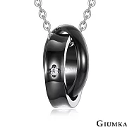 GIUMKA情侶項鍊白鋼短鍊 圈愛一生男女情人對鍊 單個價格 MN08030 黑色男鍊