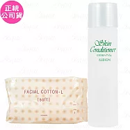 ALBION 艾倫比亞 健康化妝水(55ml)+按摩化妝棉(120枚入)(公司貨)