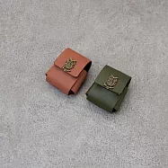 Be Two 手工皮件 ∣ airpods 耳機收納包 真皮皮革皮套 【紅色皮革+菇菇】