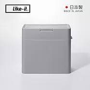 【日本like-it】日製桌上型按壓式密封防臭垃圾桶-9.5L- 灰