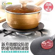[Conalife] 多功能螺紋防滑快速導熱解凍盤 附隔熱手柄 (1入)