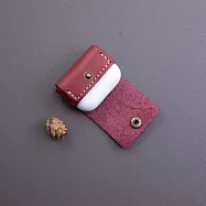 Be Two 手工皮件 ∣ airpods pro 耳機收納包 真皮皮革皮套 【紅色牛皮+菇菇】