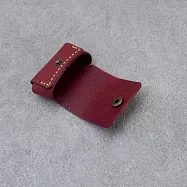 Be Two 手工皮件 ∣ airpods pro 耳機收納包 真皮皮革皮套 【紅色牛皮+站立貓頭鷹】