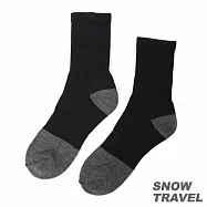 雪之旅 高級美麗諾羊毛襪 3入組 L 黑色-深灰