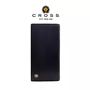 【CROSS】台灣總經銷 限量1折 頂級小牛皮22卡1零錢袋長夾 查爾斯系列 全新專櫃展示品 (黑色 贈禮盒提袋)