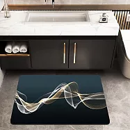 【巴芙洛】硅藻土吸水防滑軟式踏墊2入 卡地亞-藍金線條