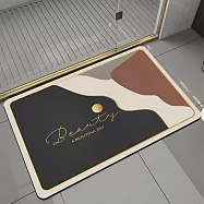 【巴芙洛】硅藻土吸水防滑軟式踏墊2入 卡地亞-方紅黑