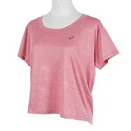 Asics [2012C097-700] 女 短袖 上衣 海外版 運動 慢跑 透氣 吸濕 排汗 反光 亞瑟士 粉紅 L 粉紅/銀