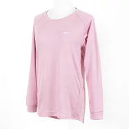 Mizuno [32TA173466] 女 長袖 上衣 T恤 圓領 抗紫外線 吸濕 排汗 運動 休閒 訓練 粉紅 S 粉紅