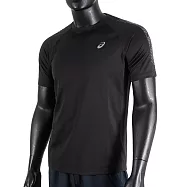 Asics I Con [2011B055-001] 男 短袖上衣 T恤 海外版 運動 休閒 舒適 透氣 亞瑟士 黑 M 黑/銀