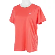 Asics [2012A827-702] 女 片假名短袖上衣 跑步服 海外版 運動 慢跑 吸濕 輕量 橘銀 M 橘/銀