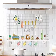 【巴芙洛】防水防油廚房石磚壁貼60*90cm2片 廚房用具2片