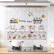 【巴芙洛】防水防油廚房石磚壁貼60*90cm2片 團圓一家2片