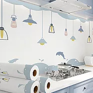 【巴芙洛】廚房壁貼桌面地板防水防油60*300cm2入 萬家燈火2入