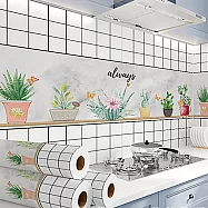 【巴芙洛】廚房壁貼桌面地板防水防油60*300cm2入 盆栽的愛2入