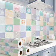 【巴芙洛】廚房壁貼桌面地板防水防油60*300cm2入 如花似錦2入