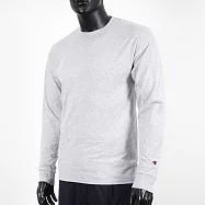 Champion [CC8C-95H] 男 長袖 上衣 T恤 美規 運動 休閒 純棉 圓領 螺紋 舒適 穿搭 簡約 灰 M 灰