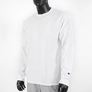 Champion [CC8C-30N] 男 長袖 上衣 T恤 美規 運動 休閒 純棉 圓領 螺紋 舒適 穿搭 簡約 白 XL 白