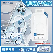 (2盒任選超值組)ROCK洛克-iphone 13/Pro/Max包邊4角氣囊防摔抗指紋透明手機保護殼1入(支援MagSafe磁吸無線快速充電器) Iphone 13 Pro*2盒