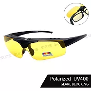 【SUNS】夜視鏡 上翻式寶麗來偏光墨鏡(可套鏡) 男女適用 增加夜間安全性 防眩光 抗UV400 黑框